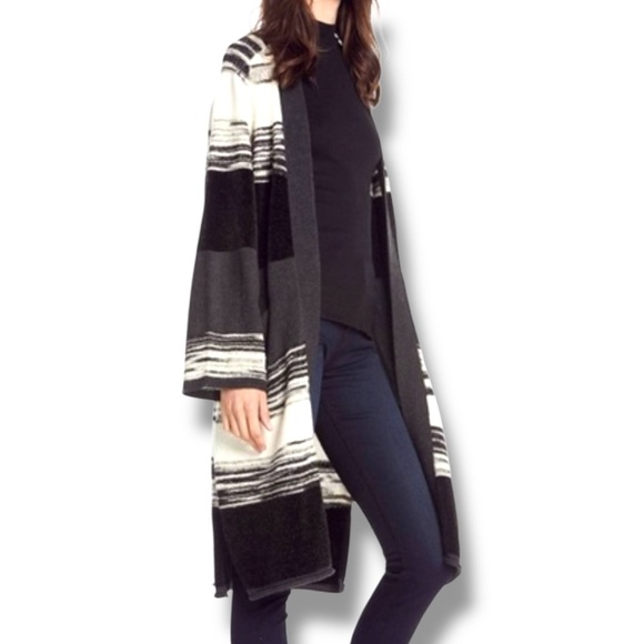 ANTHROPOLOGIE MICHAEL STARS Mixed Media Duster Cardigan w/ Wool & Cashmere Sz S - Picture 9 of 10